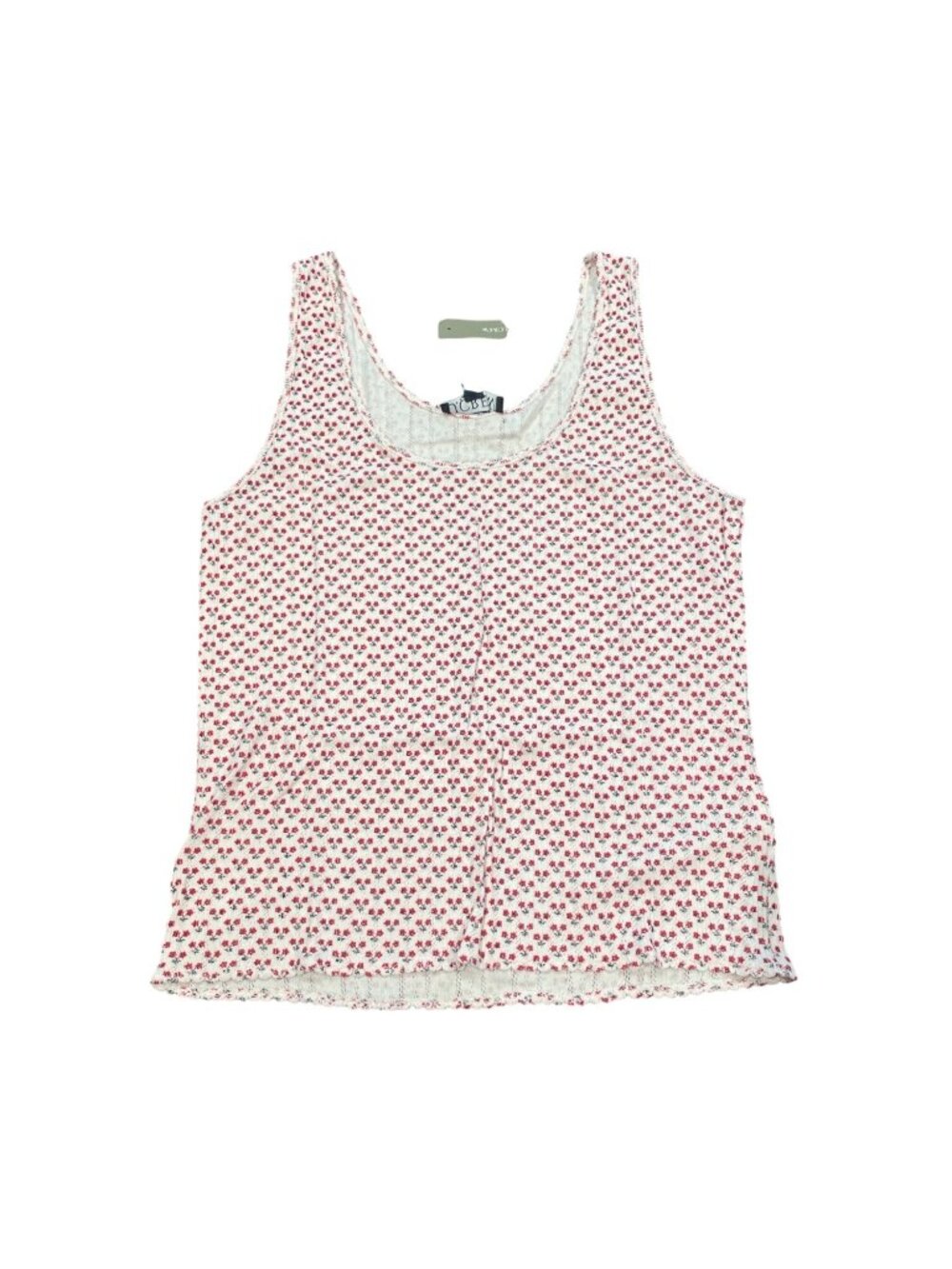 NWT J.Crew Pointelle Tank Top Medium Ditzy Floral Scoopneck Cotton Feminine